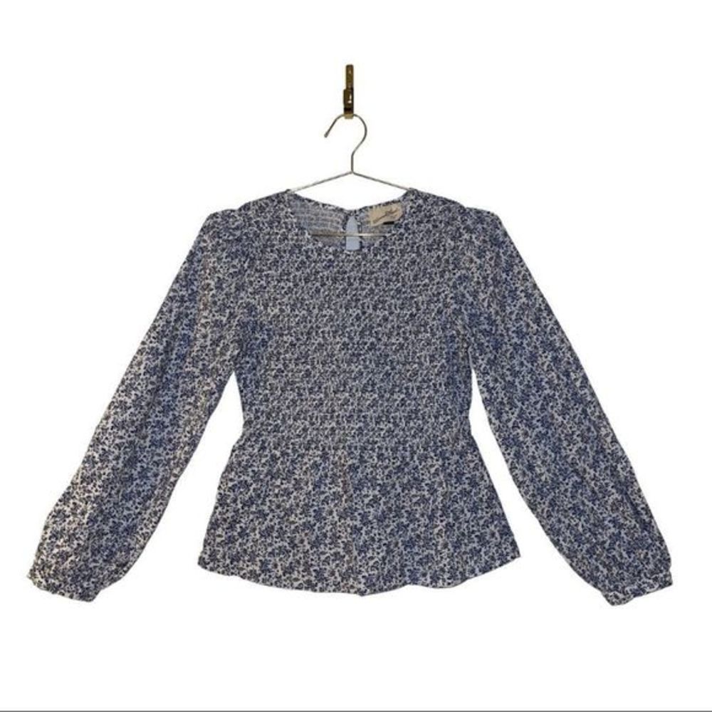 Universal Thread Blue Floral Peplum Top